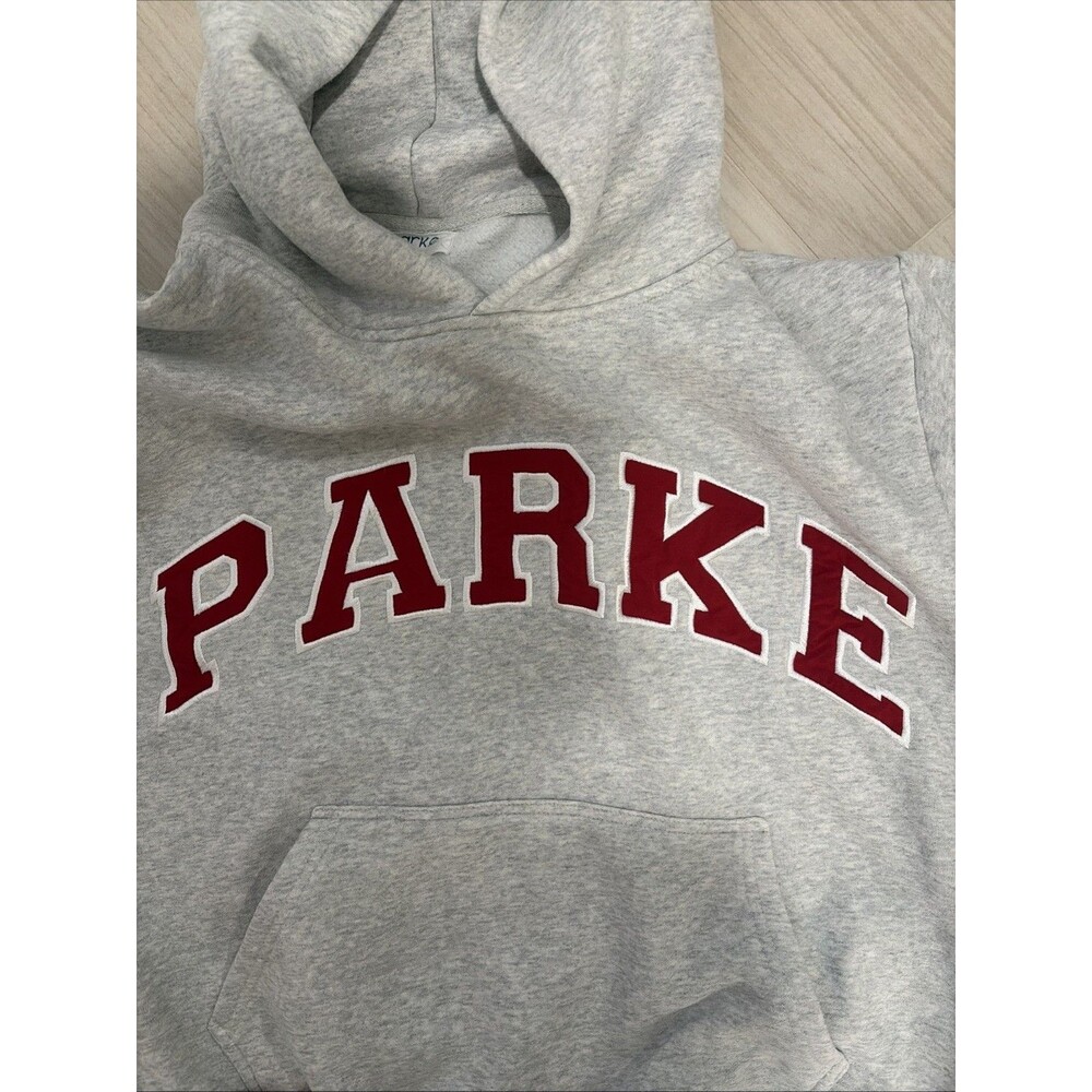 Parke OG Varsity Gray Fleece Pullover Hoodie Womens L/XL Oversized - Picture 4 of 7